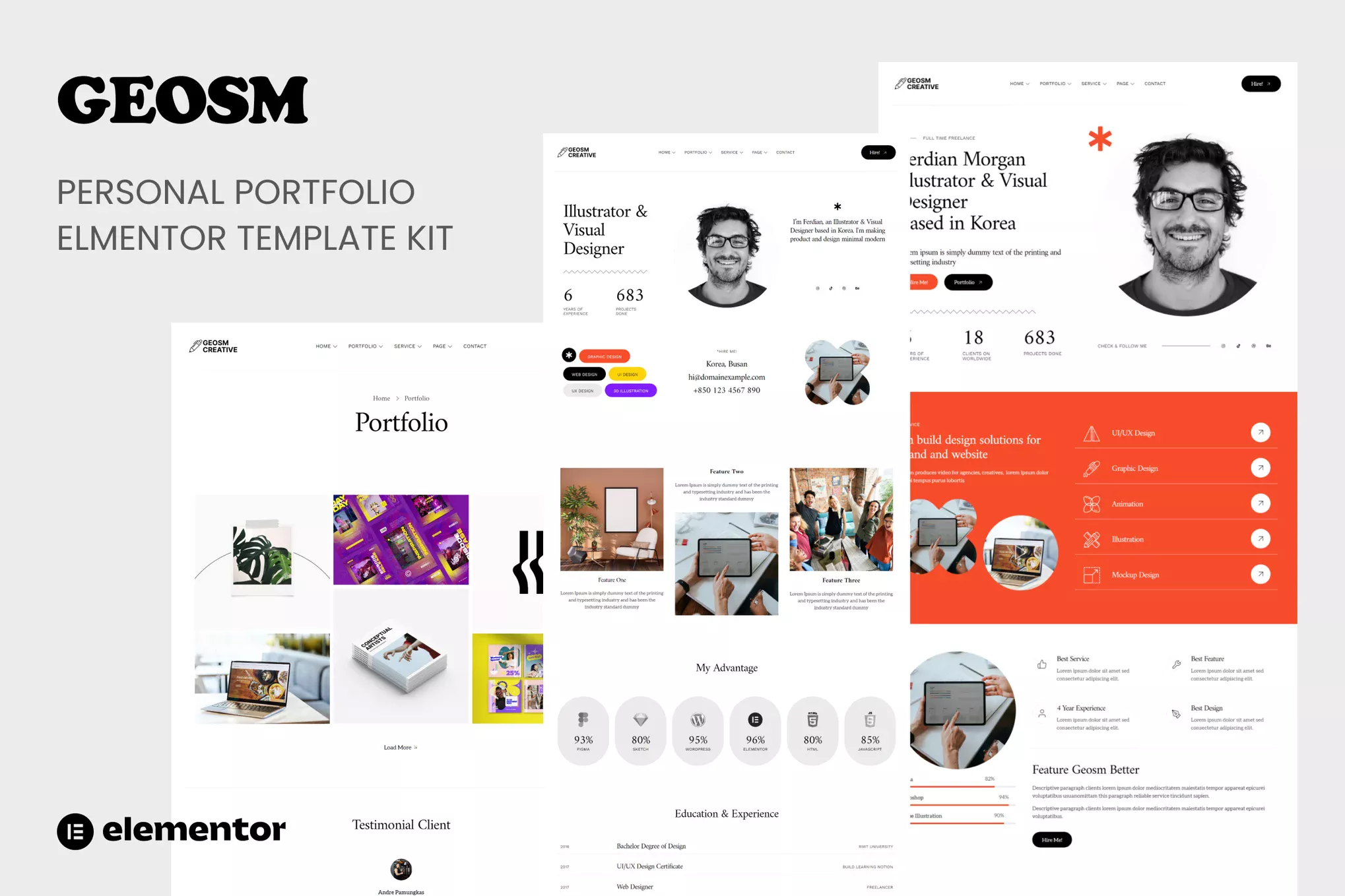 Gambar produk Geosm - Personal Portfolio Elementor Template Kits